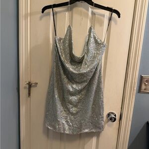 Forever 21 Silver Sequin Mini Dress